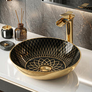 Plantex Table Top Wash Basin For Bathroom/Designer Ceramic Basin/Countertop Vessel Sink Basin - Indo-European Collection (16 x 16 x 5 Inch)