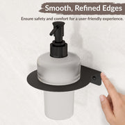 Plantex Liquid Soap Dispenser for Bathroom/Stainless Steel Glass Shampoo Dispenser/Hand wash/Bathroom Accessories - Pack of 1 (Black)