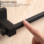 Plantex Stainless Steel 24 Inch Single Towel Rod for Bathroom/Towel Hanger/Bathroom Towel Holder/Towel Bar/Bathroom Accessories - Aqua (Black) Pack of 1