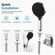 Plantex ABS Hand Shower for Bathroom/3 Mode Multifunctional Shower/Rectangle Hand Shower Without Hose Pipe for Home/Hotel - (Chrome, H-XM95)