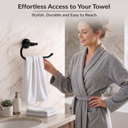 Plantex 304 Stainless Steel Towel Ring for Wash Basin/Towel Hanger/Napkin Holder/Towel Holder/Bathroom Accessories - Niko (Black)