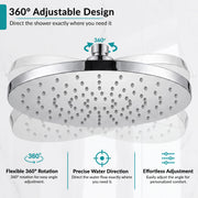 Plantex ABS Round Head Shower/10 Inch Overhead Rain Shower for Bathroom/Shower for Home/Hotel/Adjustable Shower Head for Bathroom - Pack of 1 (Chrome, D609)