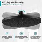 Plantex ABS Round Head Shower/10 Inch Overhead Rain Shower for Bathroom/Shower for Home/Hotel/Adjustable Shower Head for Bathroom - Pack of 1 (Black, D609)