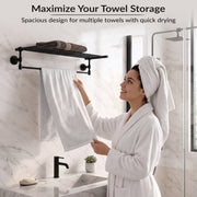 Plantex 304 Grade Stainless Steel Towel Rack for Bathroom/Towel Stand/Hanger/Bathroom Accessories - Niko (24 Inch-Black)