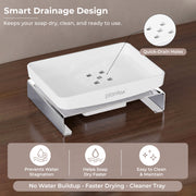 Plantex Stainless Steel and ABS Single Soap Dish for Bathroom/Soap Stand/Soap Holder/Bathroom Accessories - Table Top (Chrome & ABS)