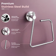Plantex Towel Ring for Bathroom/Stainless Steel Napkin Hanger for Wash Basin/Bathroom Accessories - Pack of 2 (Chrome)