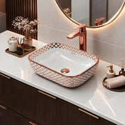 Plantex Ceramic Table Top Wash Basin/Washbasin/Countertop Wash Basin for Bathroom/Living Room(NC-482, 14 x 10 x 5 Inch)
