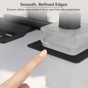 Plantex 304 Grade Stainless Steel Soap Dish with Liquid Dispenser/Soap Stand/Shampoo Dispenser for Bathroom/Bathroom Accessories - Pack of 1 (Crystal, Black)