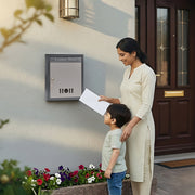 Plantex Wall Mount Letter Box - Suggestion Box/Mail Box/Post Box for Home gate with Secure Key Lock - (Dark Grey) A4 Size