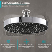 Plantex ABS 12 Inch Round Head Shower/Overhead Rain Shower/Shower for Home/Hotel/Adjustable Shower Head for Bathroom - Pack of 1 (Chrome, D615)