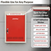 Plantex Letter Box for Home/GI Steel Mail Box/Suggestion Box for Office/Complaint Box for Hote/Post Box for Home Gate & with Secure Lock - (Red & Ivory) - Big Size Wall Mounted