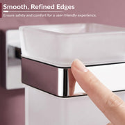 Plantex Stainless Steel Glass Tumbler Holder for Bathroom/Toothbrush Stand - Pack of 1, Aqua (Chrome)