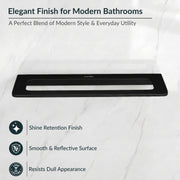 Plantex 20 Inch Acrylic Towel Hanger for Bathroom/Towel Rod for Kitchen/Napkin Holder/Stand/Towel Bar for Bathroom - Pack of 1 (VIB-126, Black)