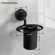 Plantex Toothbrush Holder for Bathroom/304 Grade Stainless Steel Tumbler Holder/Toothpaste Holder/Bathroom Accessories - Pack of 1 (Black)