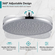 Plantex ABS 9 Inch Round Head Shower/Overhead Rain Shower/Shower for Home/Hotel/Adjustable Shower Head for Bathroom - Pack of 1 (Chrome, D639)