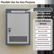 Plantex All in one Multipurpose with Big Size Letter Box for Home/Post Box/Suggestion Box/Complaint Box/Donation Box with Lock Table Top or Wall Mount - (Grey)