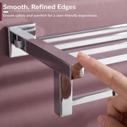 Plantex Heavy-Duty Stainless Steel Towel Rack for Bathroom/Towel Bar/Towel Holder/Bathroom Accessories (24 Inch-Chrome)- Pack of 1, Aqua