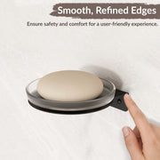 Plantex Single Soap Dish/Stainless Steel Glass Soap Holder/Case/Stand/Soap Bar for Kitchen/Bathroom Accessories - Pack of 1 (Black)