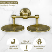 Plantex 304 Grade Stainless Steel Double Soap Holder Stand for Bathroom and Wash Basin/Bathroom Accessories - Skyllo (Antique)