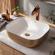 Plantex Ceramic Table Top Wash Basin/Basin for Bathroom/Washbasin/Bathroom Sink - Indo European Collection (19.7 x 15 x 5.5 Inch)