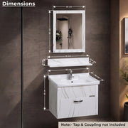 Plantex Unbreakable Wash Basin with Cabinet Full Set/BasinCabinet Vanity/Bathroom Vanity with Mirror (White)