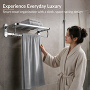 Plantex 304 Grade Stainless Steel Towel Rack in Bathroom/Towel Holder/Bathroom Accessories (24 Inch) Chrome