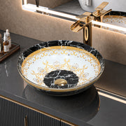 Plantex Ceramic Round Wash Basin for Bathroom/Designer Table Top Basin/Countertop Vessel Sink for Restaurant/Hotel - (15.5x15.5x4.5 Inch)
