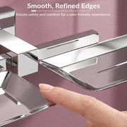 Plantex Aqua Stainless Steel Double Soap Holder for Bathroom/Soap Dish/Soap Stand for Bathroom Accessories - (Chrome)