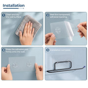 Plantex Self Adhesive GI Steel Toilet Paper Holder Self Adhesive/Toilet Paper Roll Holder/Tissue Paper Roll Holder for Bathroom (Black - Pack of 2)