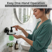 Plantex J4 Stainless Steel Liquid Soap Dispenser/Shampoo Dispenser for Wash Basin/Hand Wash Dispenser Wall Mounted/Bathroom Accessories (PVD Black Finish) Angel