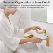 Plantex 304 Grade Stainless Steel Glass Soap Dish/Soap Stand/Soap Holder/Bathroom Accessories - Crystal (PVD Gold)