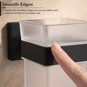 Plantex Stainless Steel Tumbler Holder for Bathroom/Toothbrush Glass Holder/Bathroom Accessories - Pack of 1, Aqua (Black)