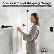 Plantex J4 Stainless Steel 24 Inch Single Towel Rod for Bathroom/Towel Holder in Bathroom/Towel Holder/Bathroom Accessories (PVD Black Finish) Angel