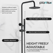 Plantex Shower Panel for Bathroom/Deluxe Circular Shower Panel Set/Overhead Showers and Hand Shower for Bathroom with Hot &cold MixerÃ¢â‚¬â€œ(Black)