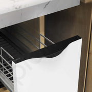 Plantex Profile Handle for Kitchen Cabinet/8 Inch Aluminium Drawer Profile Handle/Wardrobe Pull Handle for Home/Office/Hotel - Pack of 5 (Black)