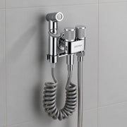 Plantex Jet Spray for Toilet/Health Faucet with Shower Hose/ABS Handheld Bidet Spray/2-in-1 Dual Control Valve/Bathroom & Kitchen – Chrome