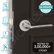Plantex Brass Pearl Mortice Door Lock for Balcony and Bathroom Door Lock/Keyless Handle Set with Baby Latch (7060 - Matt Finish)