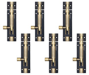 Plantex Stainless Steel 4 inch Tower Bolt/Tower Bolt for Home,Offices Doors and Windows/Tower Bolt for Main Door/Door Latch/Kundi/Chitakini/Door Latch for Windows - Pack of 6 (Brass Finish, 4 inch)