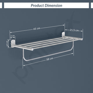 Plantex 304 Grade Stainless Steel 24 inch Towel Rack/Towel Stand/Towel Bar/Towel Hanger for Bathroom/Bathroom Accessories - Parv (Chrome)
