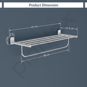 Plantex 304 Grade Stainless Steel 24 inch Towel Rack/Towel Stand/Towel Bar/Towel Hanger for Bathroom/Bathroom Accessories - Parv (Chrome)