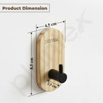 Plantex Wooden Wall Hanging Hook/Bath Towel Hook/Self Adhesive Capsule Robe Hooks for Kitchen/Bathroom/Stylish Home Decor Items - Pack of 2 (Black Wooden)