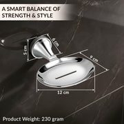 Plantex Soap Holder for Bathroom/Pure Brass Single Soap Dish/soap Stand/Soap Bar/Soap Case/Bathroom Accessories - Pack of 1 (APS-EFL-06, Chrome)