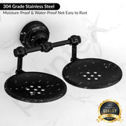 Plantex 304 Grade Stainless Steel Double Soap Holder Stand for Bathroom and Wash Basin/Bathroom Accessories - Skyllo (Black)