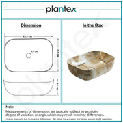 Plantex Ceramic Tabletop Basin Sink/Basin for Bathroom/Wash Basin/Washbasin for Restaurant, Hotel (Marble Finish, 18 x 13 x 5.5 Inch)