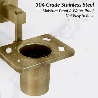 Plantex 304 Grade Stainless Steel Tooth Brush Holder/Tumbler Holder/Bathroom Accessories - Splash (Antique)