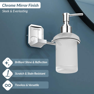 Plantex Liquid Soap Dispenser for Bathroom/304 Grade Stainless Steel Hand Wash Dispenser/Bathroom Accessories - Cute (Pack of 1, Chrome)