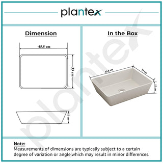 Plantex Granite Quartz Counter Top WashBasin for Bathroom/Rectangle Tabletop Wash Basin/Vessel Sink Wash Basin Over Counter for Home/Restaurant (Grey Stone - 18 x 13 x 5 Inch)