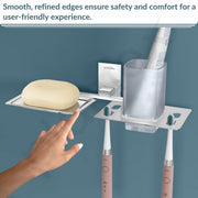 Plantex Iris 304 Grade Stainless Steel 2in1 Soap Holder With Tumbler Holder/Bathroom Accessories