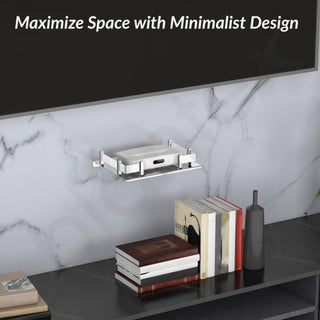 Plantex Stainless Steel Set Top Box Shelf for Wall/Multi-Functional Shelf for Home - 8 x 10 inch (Chrome Finish)