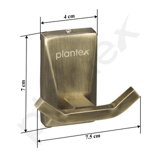 Plantex 304 Grade Stainless Steel Robe Hook/Hanger for Bathroom/Robe Hooks for Bathroom/Hooks/Bathroom Accessories - Crystal (Brass Antique)